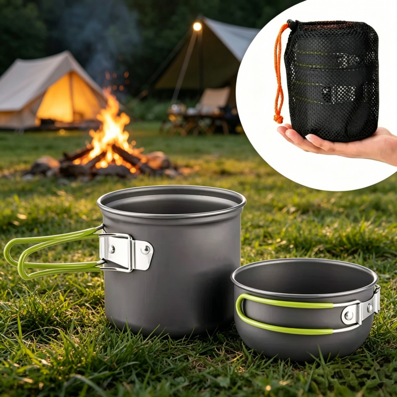 Outdoor Camping Uk - Ultralight Camping Pot Set Outdoor Cookware