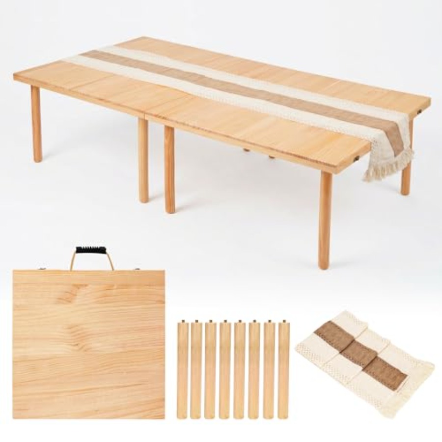 Outdoor Camping Table Foldable - Wooden Folding Picnic Table - 60
