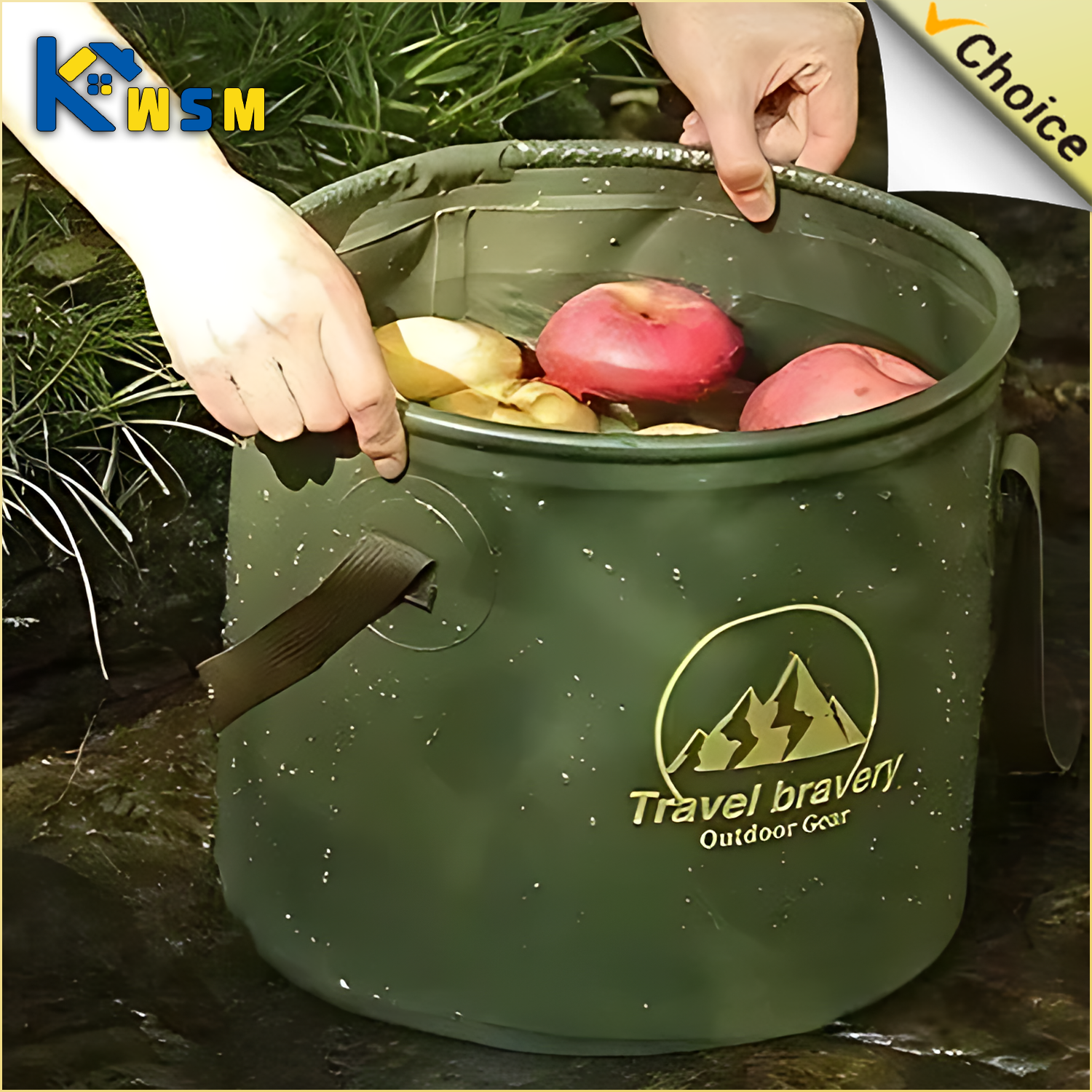 Outdoor Camping Bathroom - 5/10/20L Folding Portable Bucket with Cover