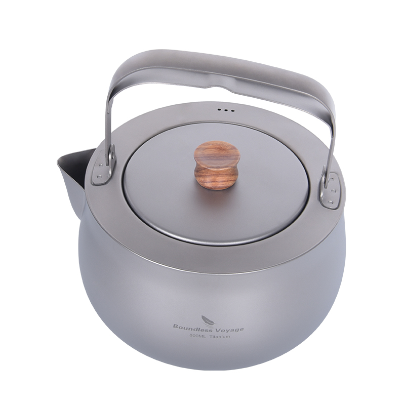 Outdoor Camping Water Jug - Boundless Voyage 800ml Titanium Water Kettle