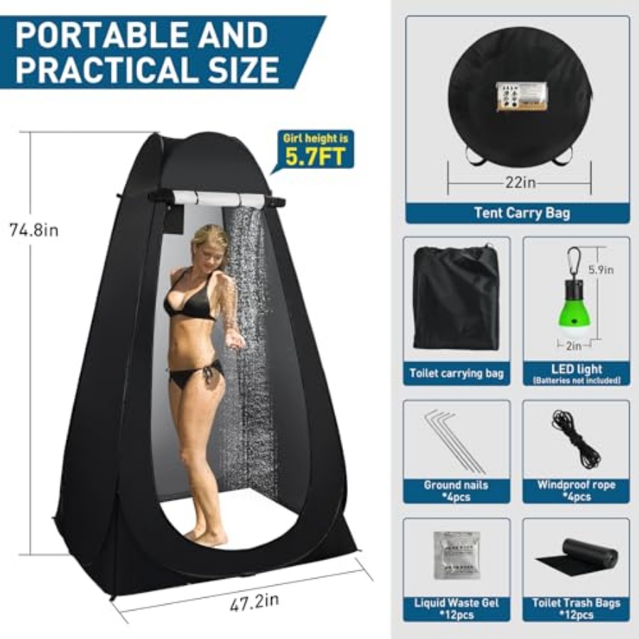 Portable Camping Toilet with P – Outdoor Camping Toilet Tent Bewertung und Preis