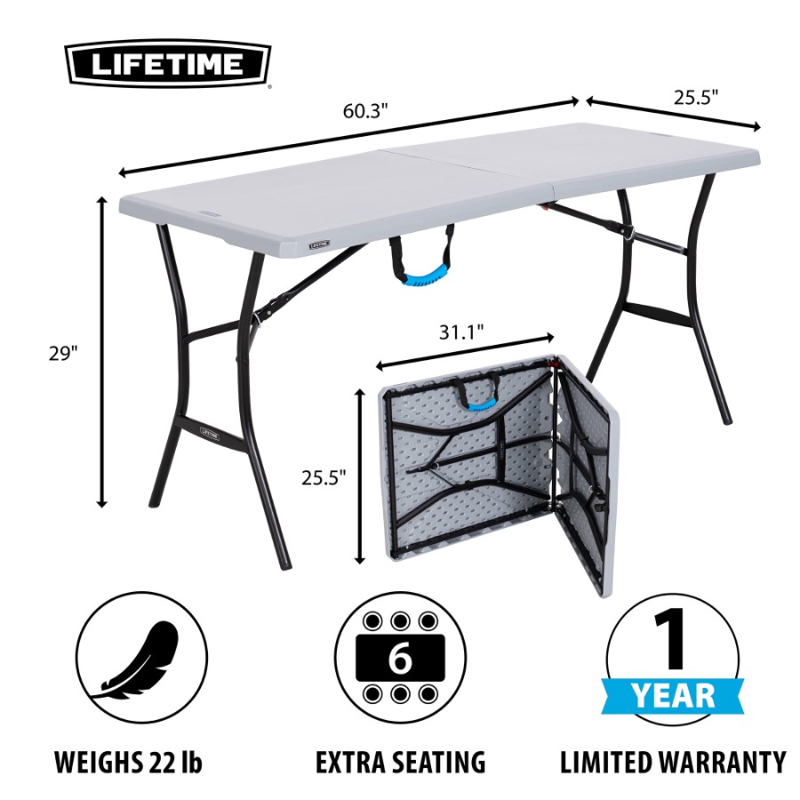 5-Foot Foldable Utility Table  – Outdoor Camping Table Foldable Bewertung und Preis