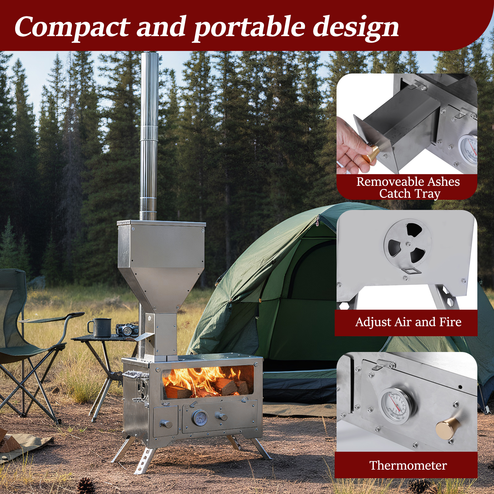 Wood Stove with Chimney Pipe P – Outdoor Camping Stove Bewertung und Preis