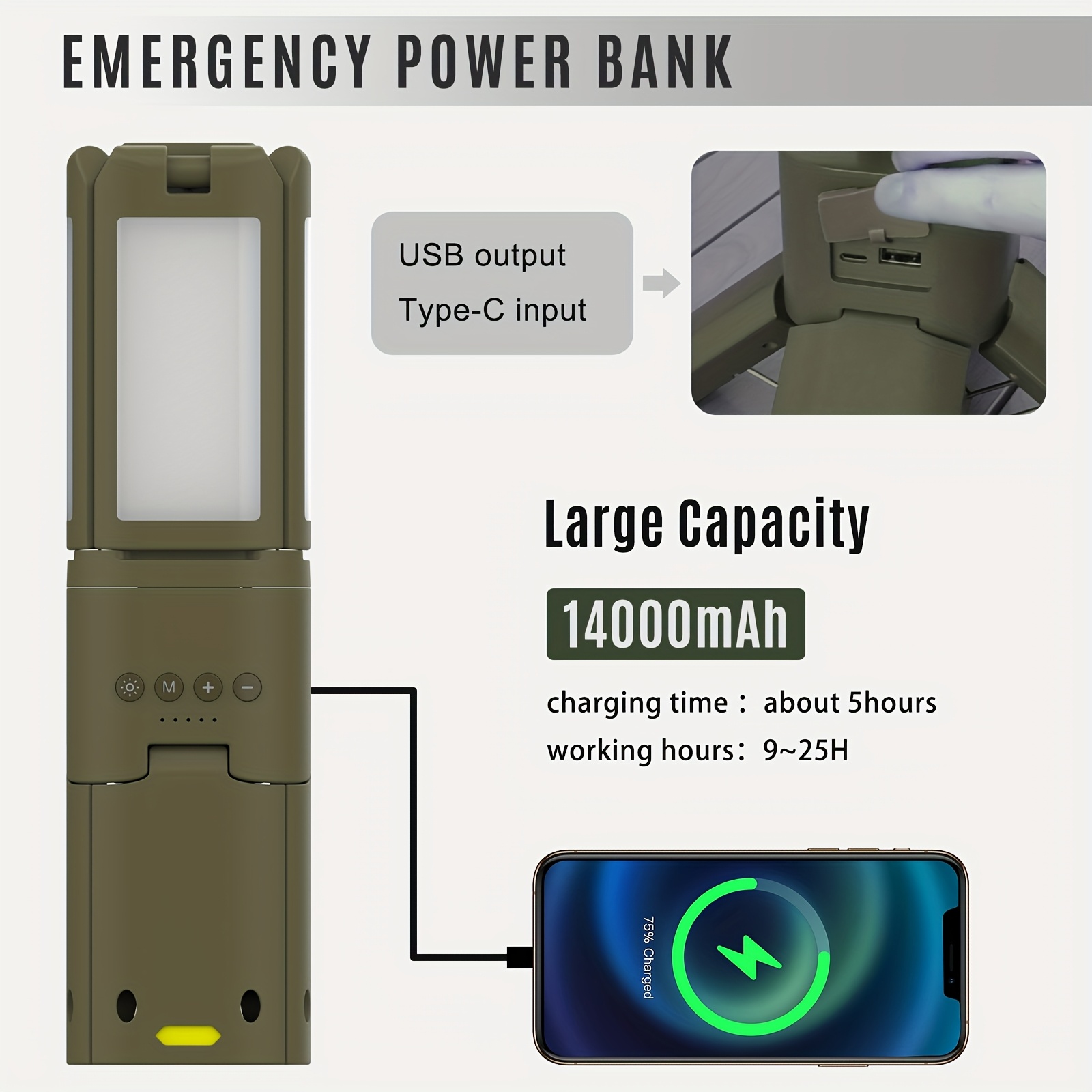 Camping Lantern, 14000mAh Rech – Camping Lantern Bewertung und Preis
