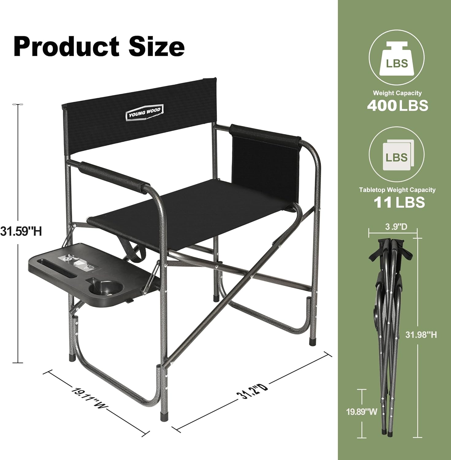 Foldable Camping Chair with Si – Outdoor Camping Table Foldable Bewertung und Preis