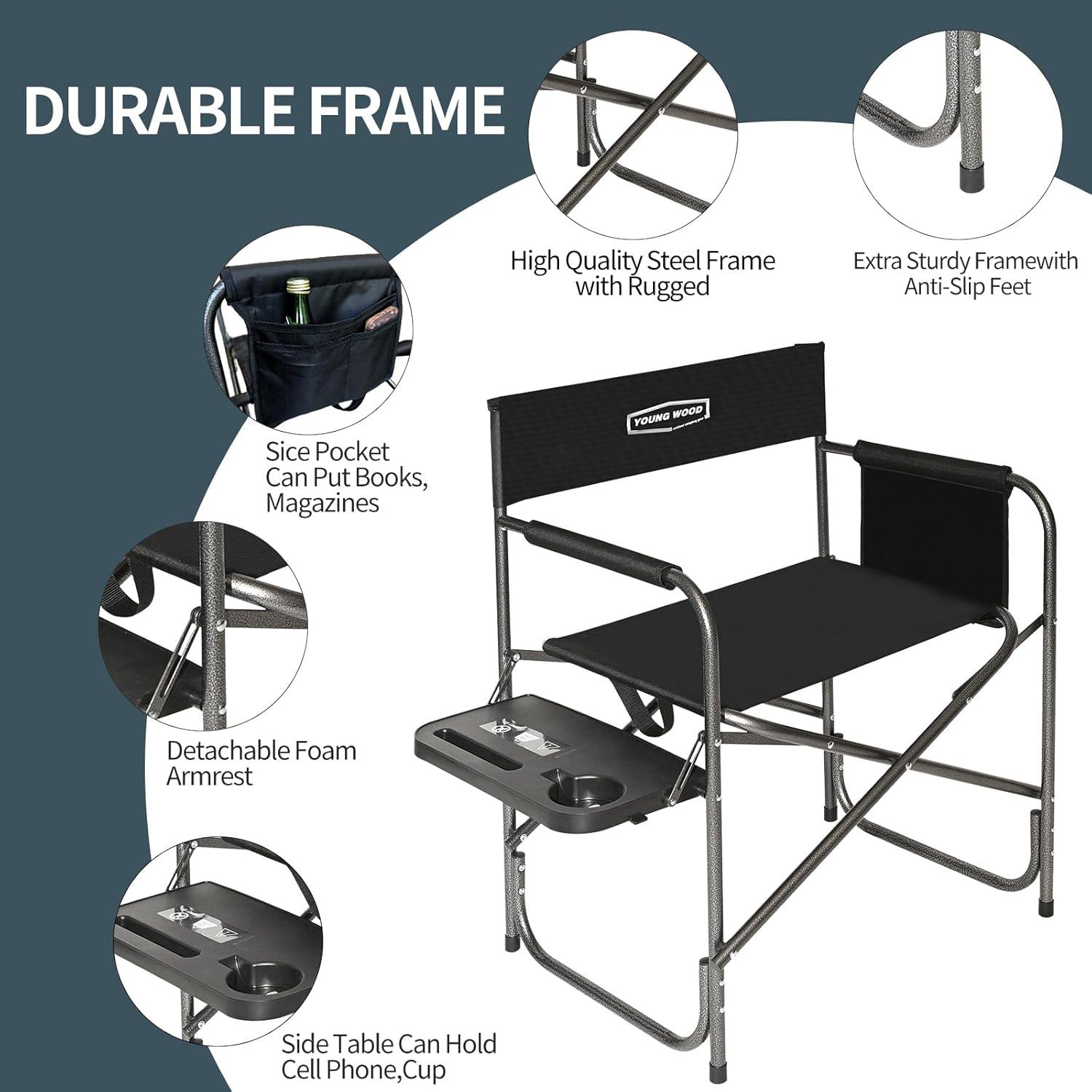 Foldable Camping Chair with Si – Outdoor Camping Table Foldable Bewertung und Preis