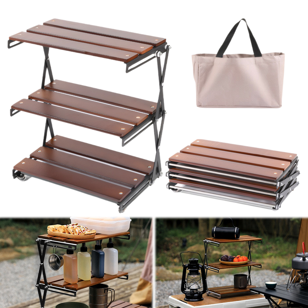 3-Tier Foldable Wooden Camping – Outdoor Camping Table Foldable Bewertung und Preis