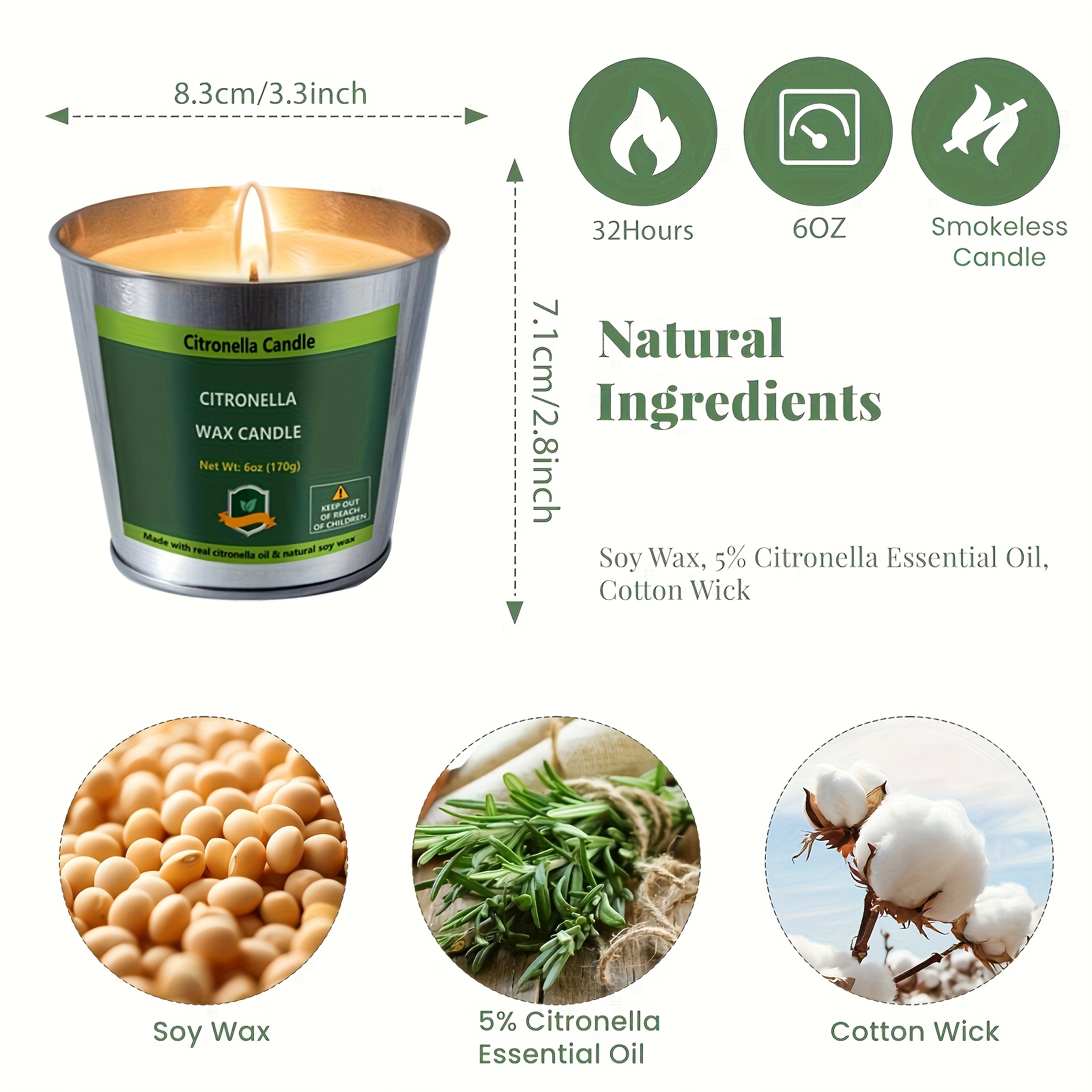 4pcs Citronella Candles Outdoo – Outdoor Camping Decke Bewertung und Preis