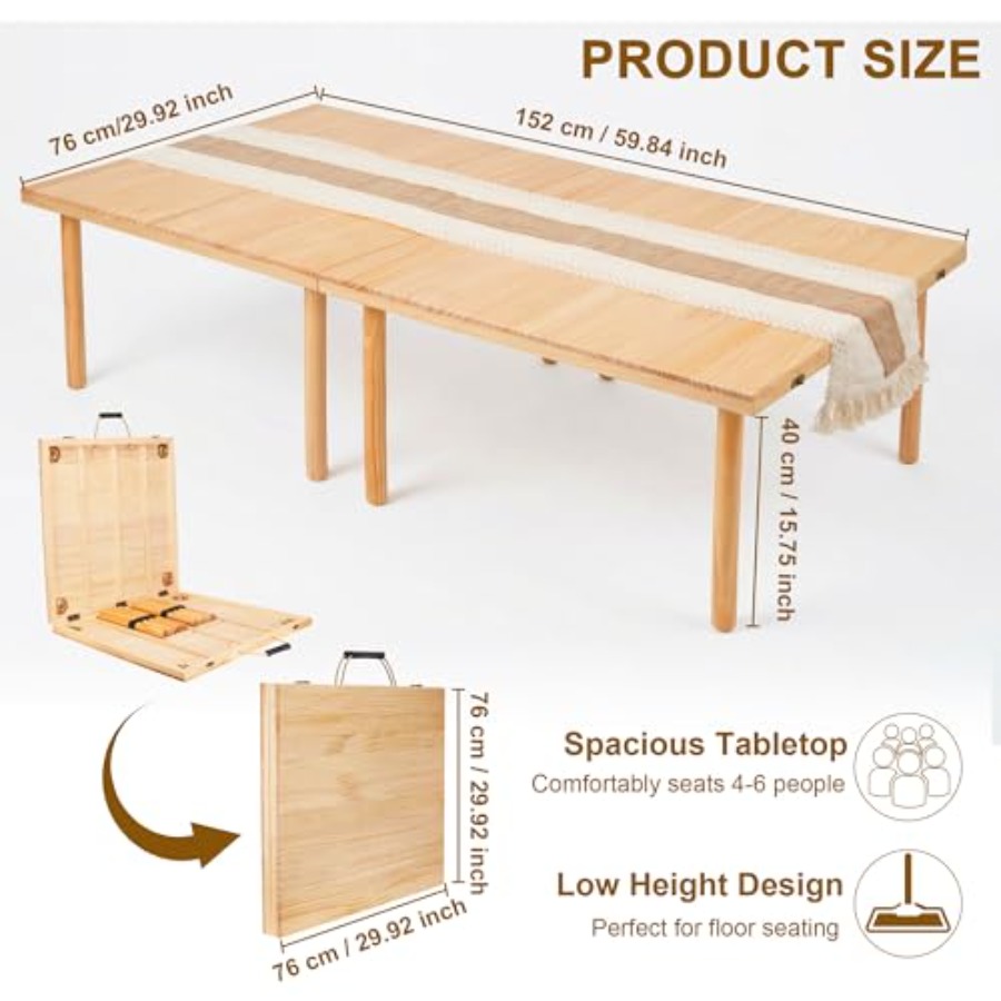 Wooden Folding Picnic Table -  – Outdoor Camping Table Foldable Bewertung und Preis