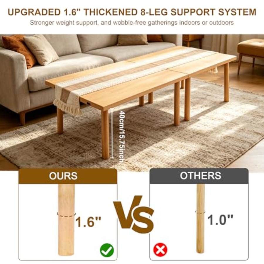 Wooden Folding Picnic Table -  – Outdoor Camping Table Foldable Bewertung und Preis