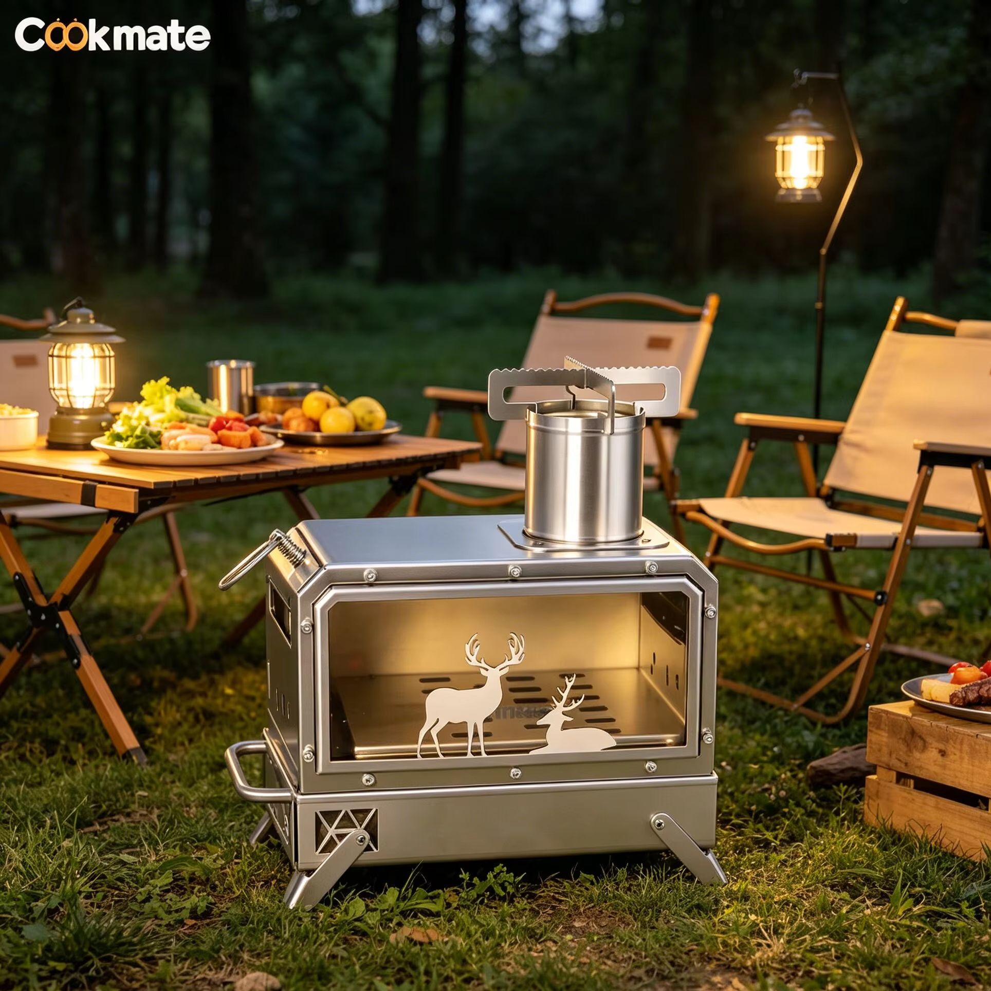 Stainless steel folding firewo – Outdoor Camping Stove Bewertung und Preis