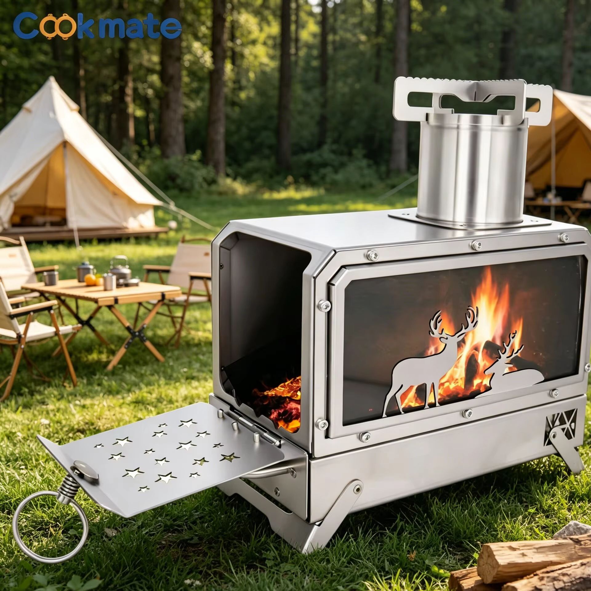 Stainless steel folding firewo – Outdoor Camping Stove Bewertung und Preis