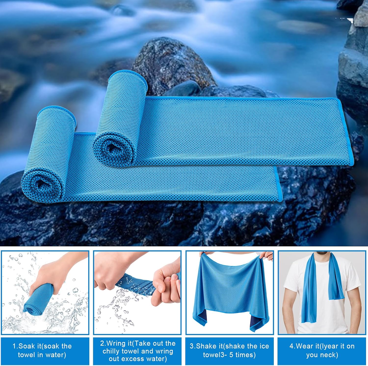 Cooling Towel 4 Pack 40x12 Inc – Camp Towel Microfiber Bewertung und Preis