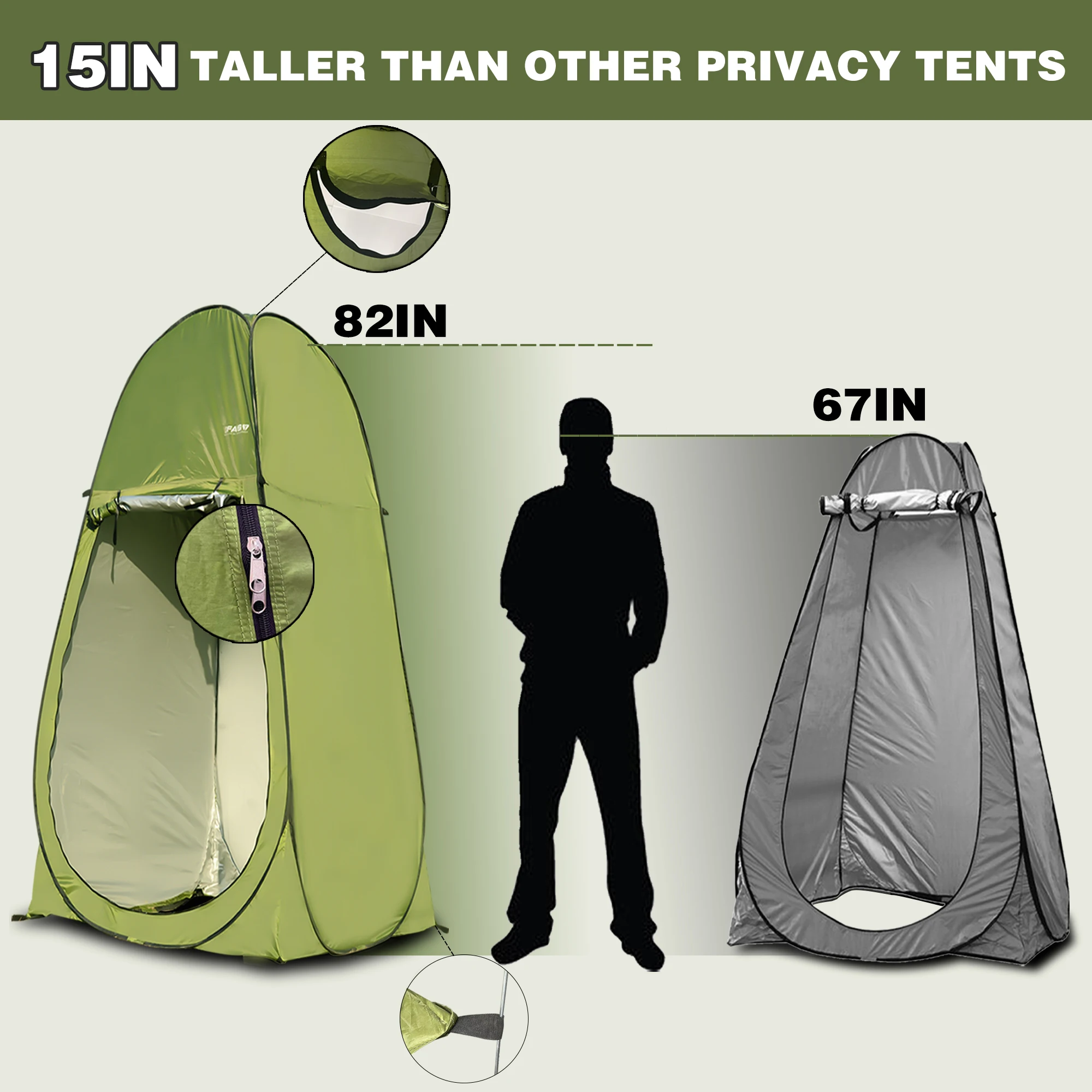 Camping Shower Tent 7FT Instan – Outdoor Camping Toilet Tent Bewertung und Preis
