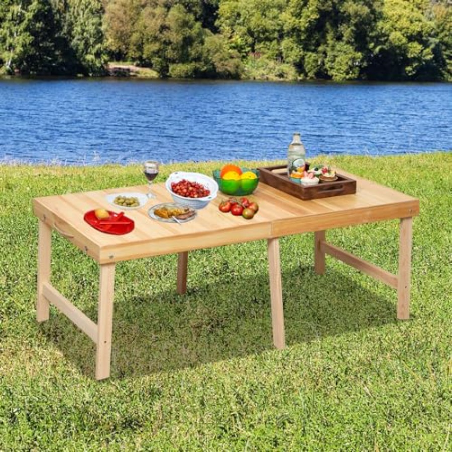 Foldable Boho Wooden Picnic Ta – Outdoor Camping Table Foldable Bewertung und Preis