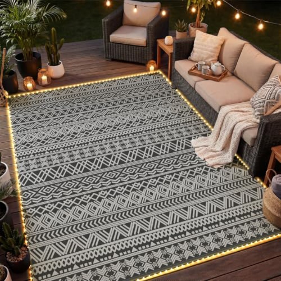 Outdoor 6x9 ft reversible wate – Outdoor Camping Rug With Led Lights Bewertung und Preis