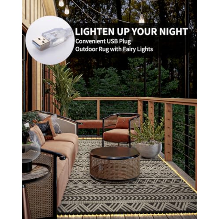 Outdoor 6x9 ft reversible wate – Outdoor Camping Rug With Led Lights Bewertung und Preis