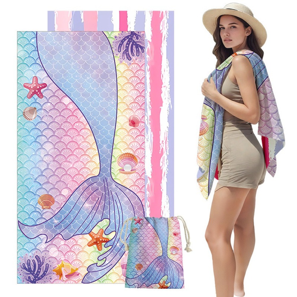 Fish Tail Print Beach Towels a – Camp Towel Microfiber Bewertung und Preis