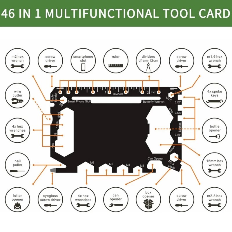 Multi Tool 46 in 1 Credit Card – Outdoor Camping Essential Gear Bewertung und Preis