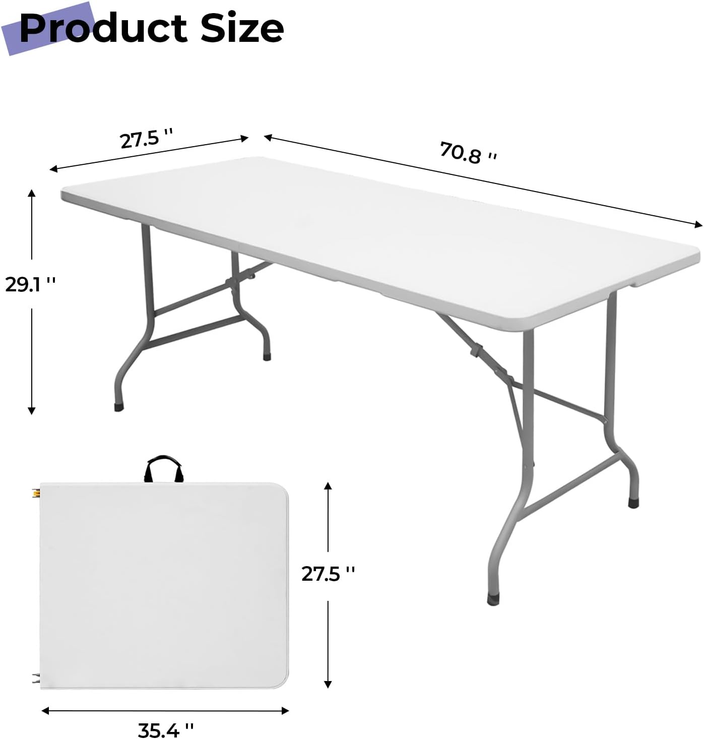 Folding Table 6ft Portable Hea – Outdoor Camping Table Foldable Bewertung und Preis