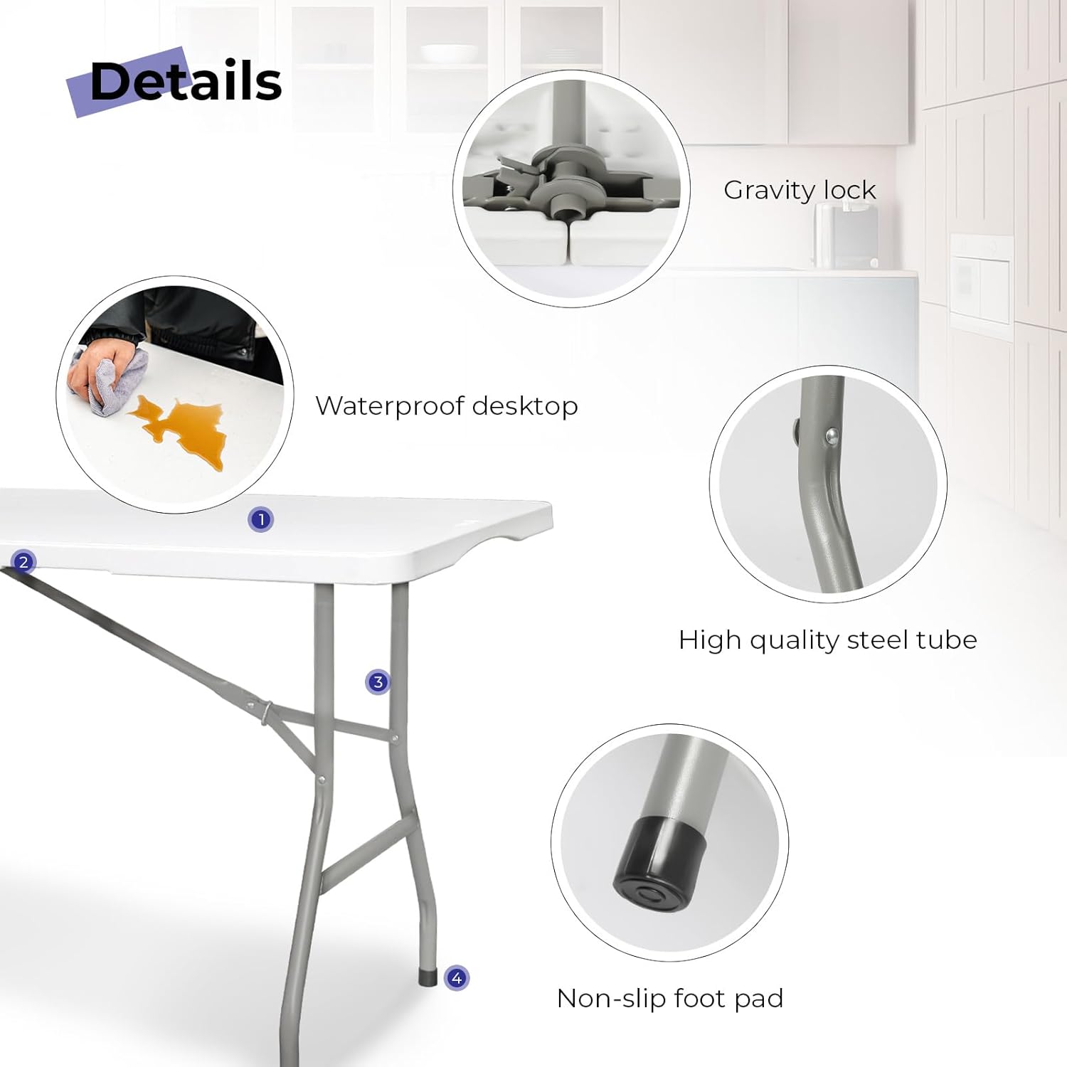 Folding Table 6ft Portable Hea – Outdoor Camping Table Foldable Bewertung und Preis