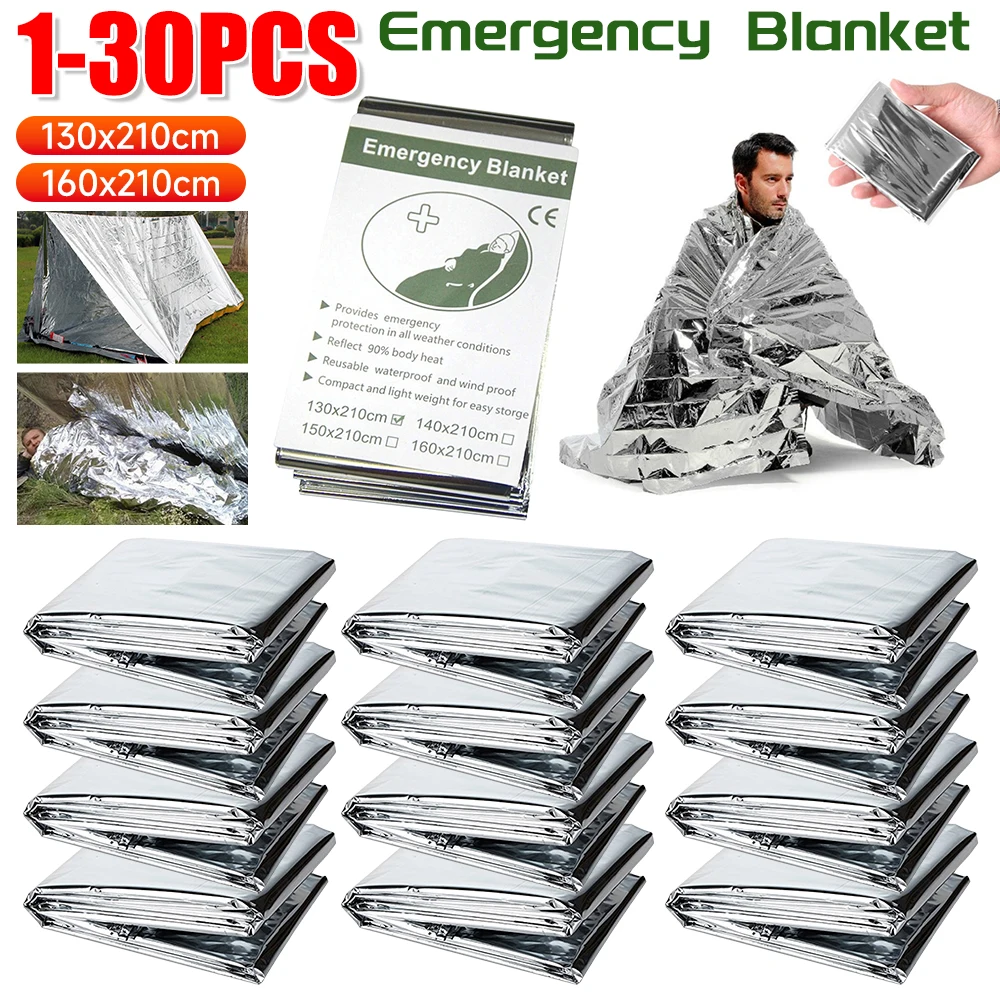 1-30PCS Emergency Blanket Outd – Outdoor Camping Mat Waterproof Bewertung und Preis